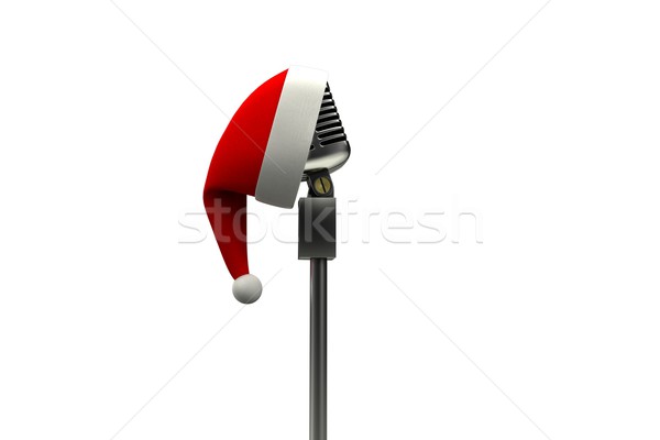Retro microphone with santa hat Stock photo © wavebreak_media