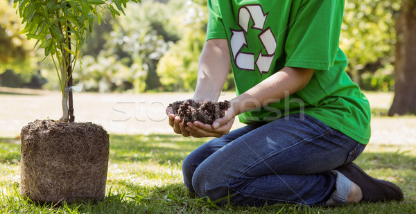 Environmental activist about to plant tree Stock photo © wavebreak_media