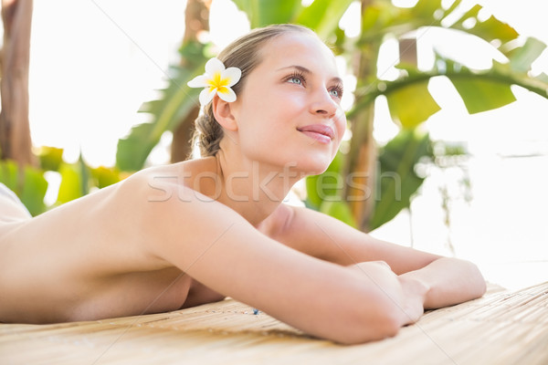 Stock photo: Peaceful blonde lying on massage table