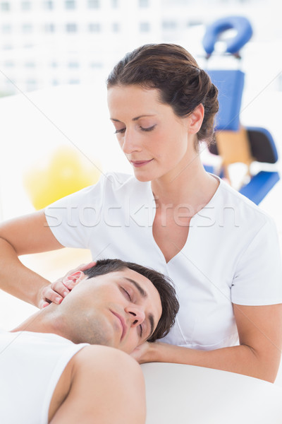Stockfoto: Man · nek · massage · medische · kantoor · vrouw