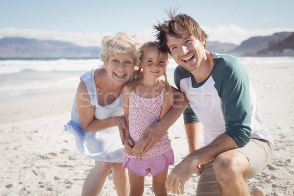 Portrait of multi-generated family at beach Stock photo © wavebreak_media