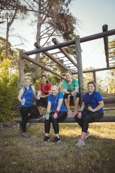 Group of fit women relaxing together in the boot camp Stock photo © wavebreak_media