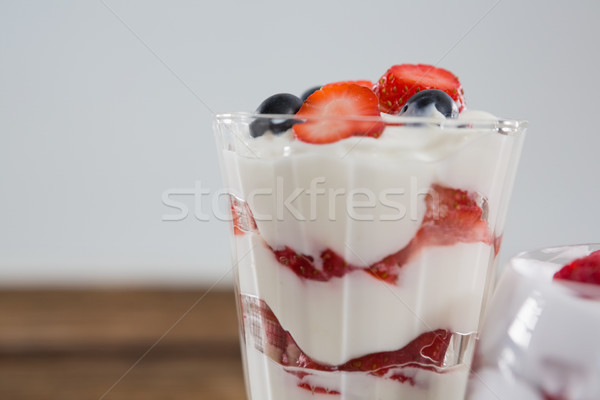 Fruit ice cream on wooden table Stock photo © wavebreak_media