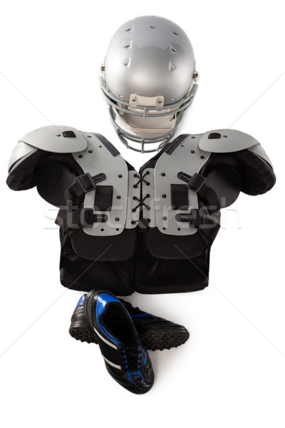 Overhead view of chest protector with sports helmet and shoes Stock photo © wavebreak_media