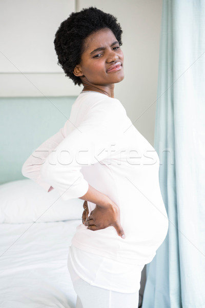 Zdjęcia stock: Kobieta · w · ciąży · sypialni · kobieta · domu · zdrowia