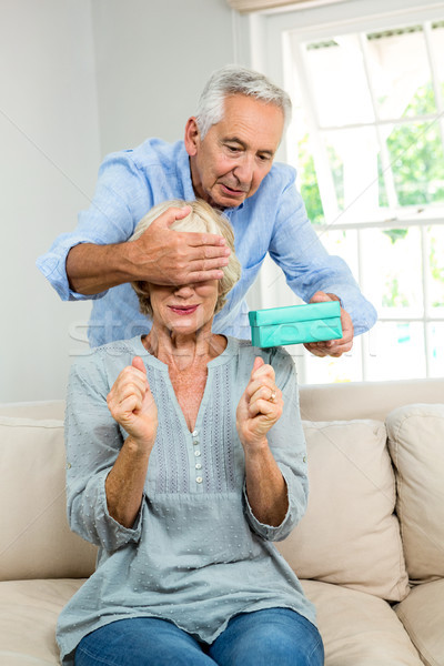 Senior man vrouw home verrassing huis Stockfoto © wavebreak_media