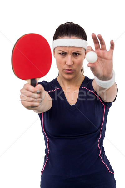 Kobiet sportowiec tenis stołowy piłka biały Zdjęcia stock © wavebreak_media