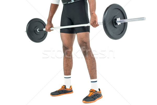 Bodybuilder lourd barbell poids blanche [[stock_photo]] © wavebreak_media