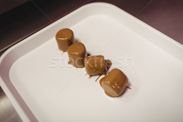 Csokoládé tálca konyha üzlet technológia ipar Stock fotó © wavebreak_media