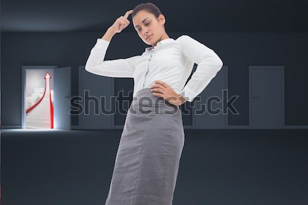 Stock photo: Karate player breaking wooden plank