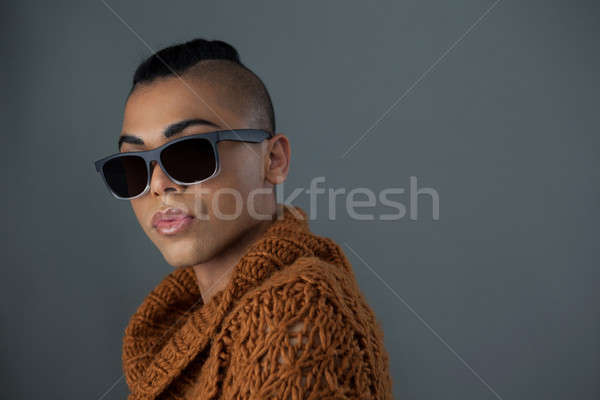 トランスジェンダー 女性 着用 サングラス 電話 ストックフォト © wavebreak_media