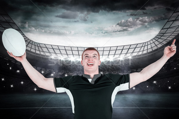 Composite image of a rugby player gesturing victory Stock photo © wavebreak_media