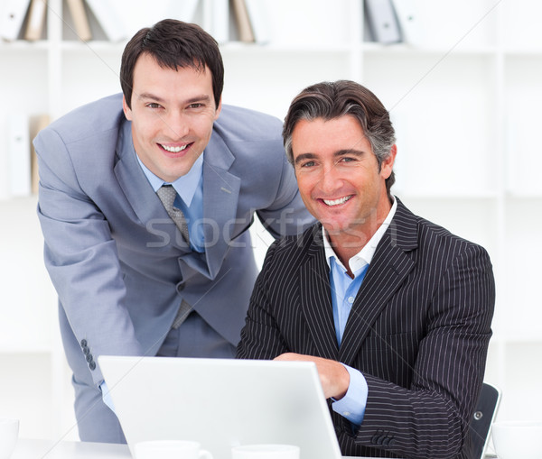Dois empresários trabalhando computador escritório Foto stock © wavebreak_media