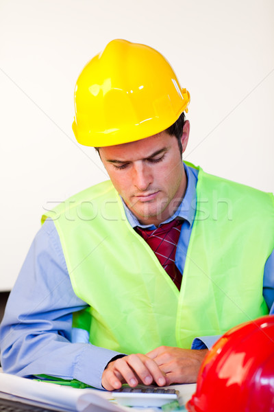 Young man focussing on drawing  Stock photo © wavebreak_media