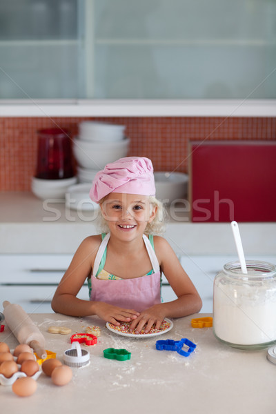 Ragazza cottura home famiglia alimentare felice Foto d'archivio © wavebreak_media