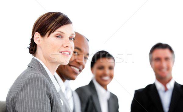 Stock photo: Portrait of smiling Business team applauding a presentation a