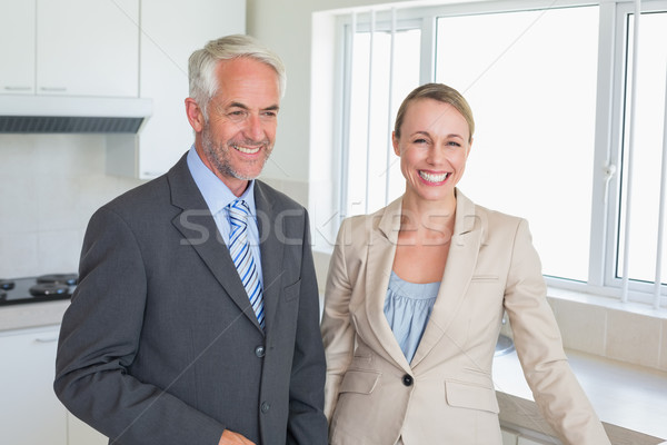 Foto stock: Feliz · negocios · Pareja · trabajo · manana · casa