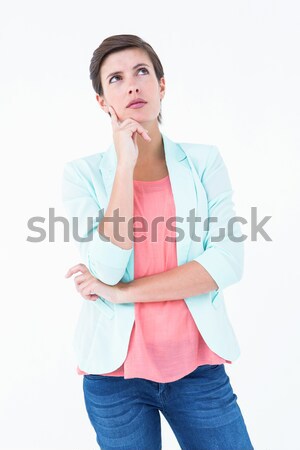 Düşünme güzel beyaz kadın Stok fotoğraf © wavebreak_media