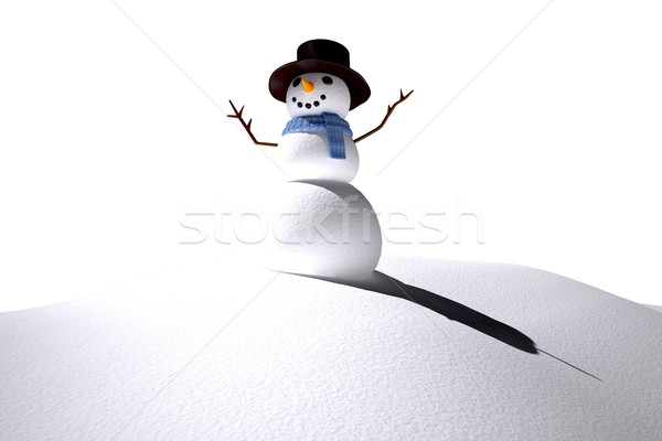 Foto stock: Digitalmente · generado · blanco · nieve · hombre · muñeco · de · nieve