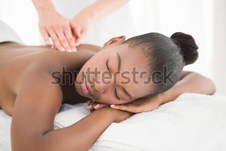 Hübsche Frau genießen Massage Frau Hände Stock foto © wavebreak_media