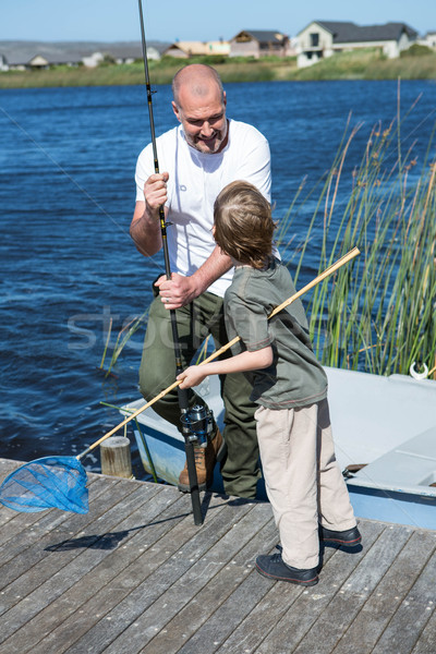 счастливым человека рыбалки сын весны Сток-фото © wavebreak_media