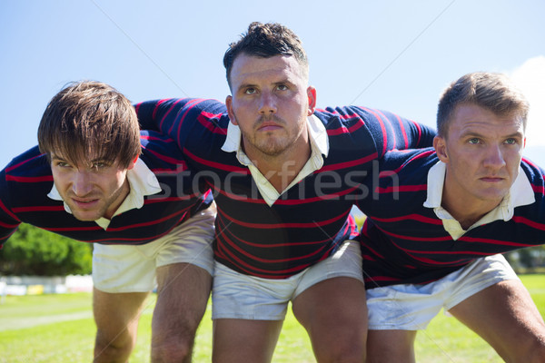 Close up of rugby players bending while standing at field Stock photo © wavebreak_media