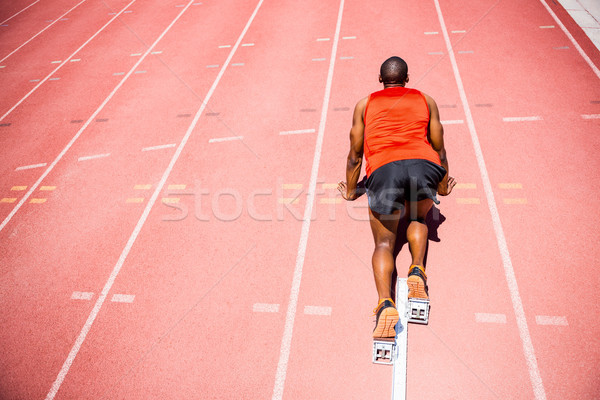 [[stock_photo]]: Athlète · prêt · courir · déterminé · courir · suivre