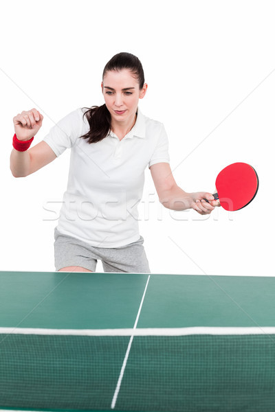 Kobiet sportowiec gry ping pong biały kobieta Zdjęcia stock © wavebreak_media