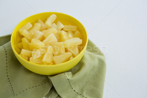 Chopped pineapples in bowl Stock photo © wavebreak_media