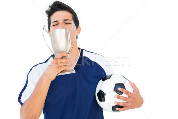 Foto stock: Azul · vencedores · copo · bola