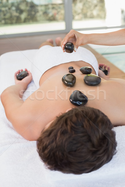 Foto stock: Hombre · piedra · masaje · spa · centro