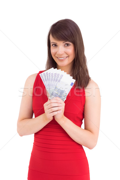 Brunette tonen fan dollar witte geld Stockfoto © wavebreak_media