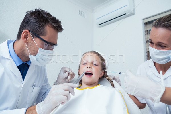 Zdjęcia stock: Dentysta · asystent · dziewcząt · zęby