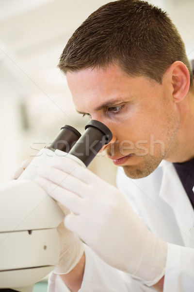 Young scientist working with microscope Stock photo © wavebreak_media