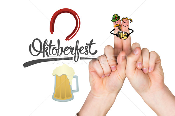 Composite image of oktoberfest character fingers Stock photo © wavebreak_media