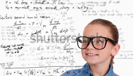 Zamyślony kobieta interesu matematyki równanie digital composite działalności Zdjęcia stock © wavebreak_media