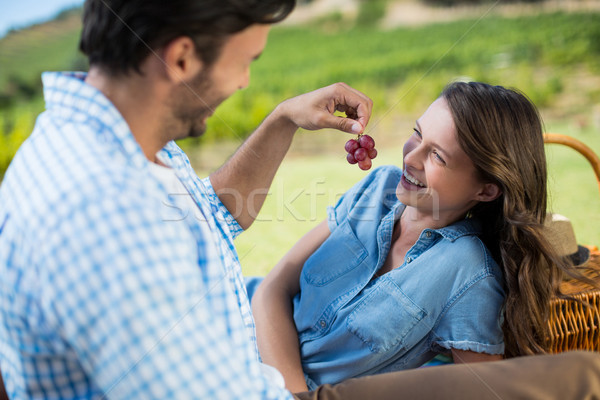 Mann Ernährung Trauben heiter Partner weiblichen Stock foto © wavebreak_media