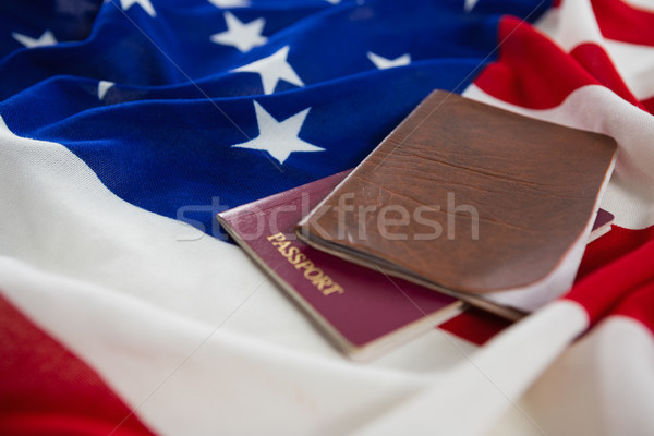 útlevél VISA amerikai zászló közelkép biztonság kék Stock fotó © wavebreak_media