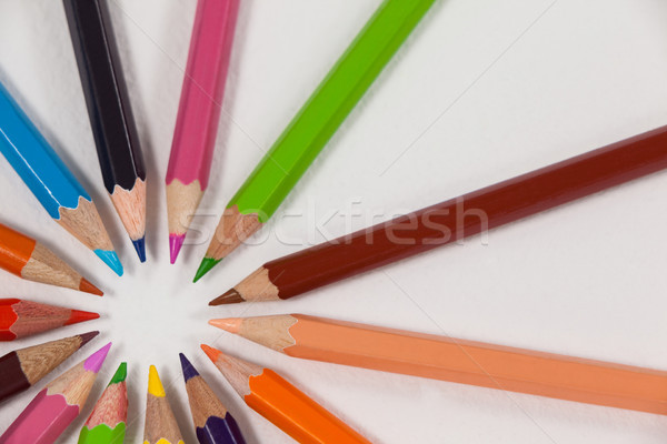 Stock fotó: Közelkép · színes · ceruzák · kör · fehér · művészet