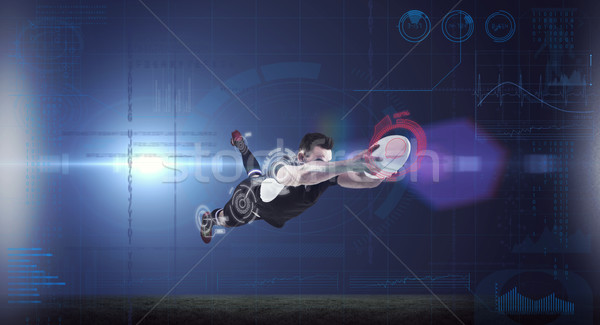 Composite image of rugby player scoring a try Stock photo © wavebreak_media