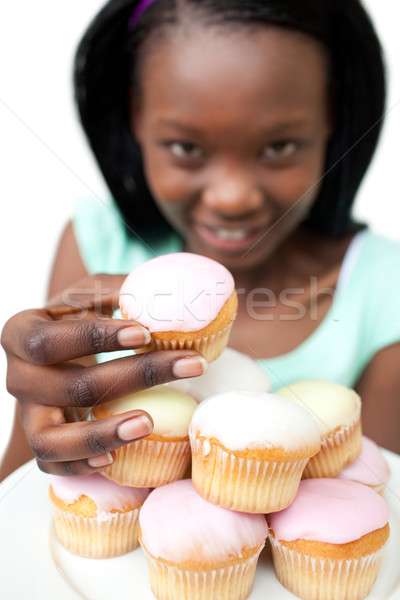 торт белый девушки продовольствие Сток-фото © wavebreak_media