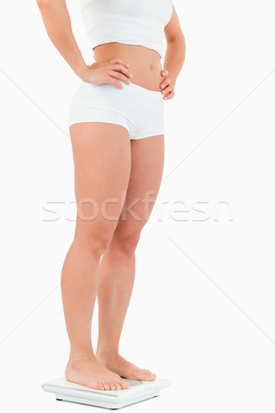 Foto stock: Retrato · delgado · femenino · cuerpo · blanco · ejercicio