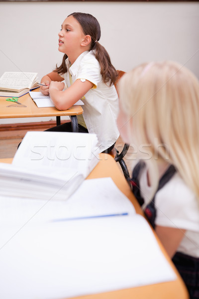 Portret leerlingen les klas gelukkig pen Stockfoto © wavebreak_media