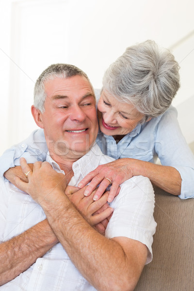 Foto stock: Amoroso · altos · mujer · marido · sesión