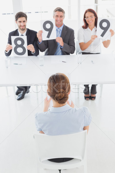 üzletasszony interjú férfi megbeszélés asztal dolgozik Stock fotó © wavebreak_media
