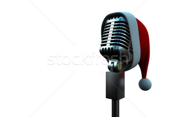 Retro microphone with santa hat Stock photo © wavebreak_media