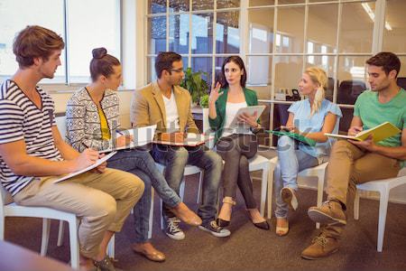 Creatieve business team vergadering aandachtig kantoor hand Stockfoto © wavebreak_media