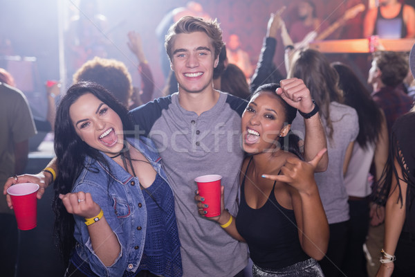 Stockfoto: Portret · vrolijk · vrienden · discotheek · beschikbaar