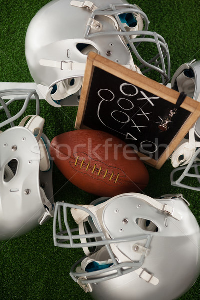 Widoku amerykański piłka nożna sportowe kask dziedzinie Zdjęcia stock © wavebreak_media