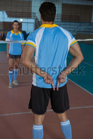 Male volleyball player practicing with coach Stock photo © wavebreak_media